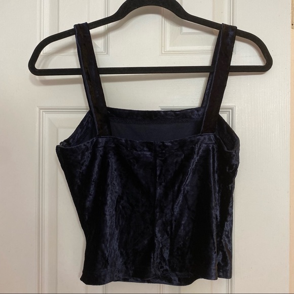 90s Vintage Square Neck Velvet Cropped Tank - Picture 4 of 4